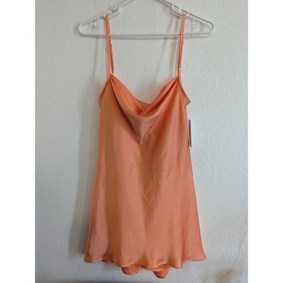 Women's Show Me Your MuMu Sabine Mini Slip Dress Cantaloupe Luxe Satin Size Xs - Picture 2 of 7